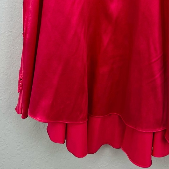 Betsey Johnson Vintage Silk Blend Oink Ruffle Lace Trim Mini Dress - Picture 11 of 11